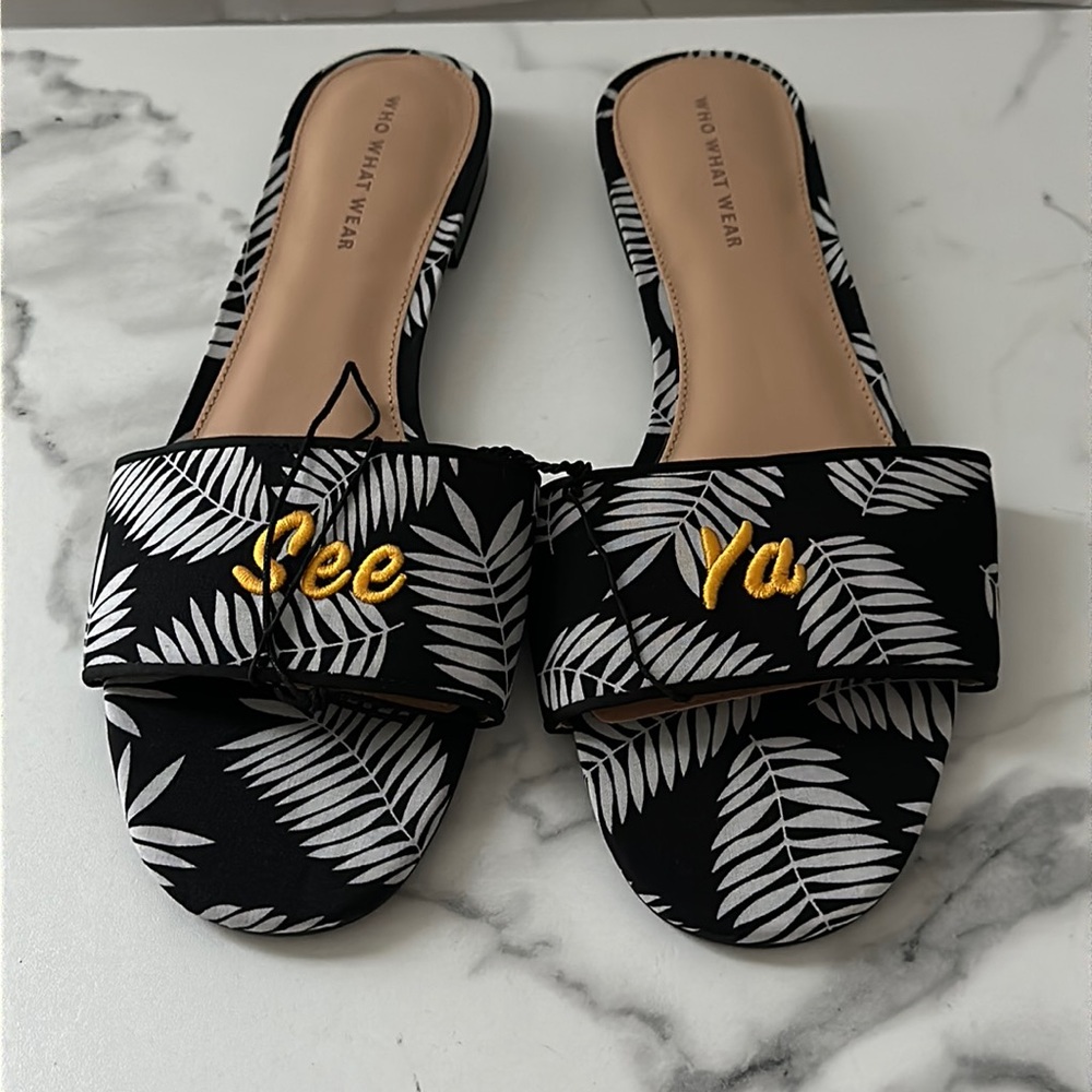 NEW- Who What Wear “see ya” slides